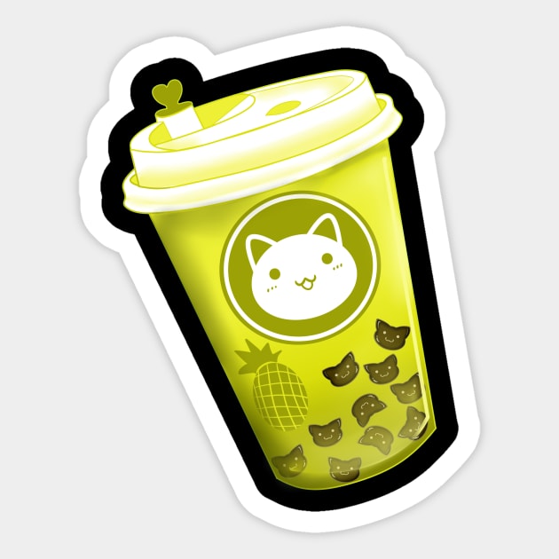 Neko Boba Pinapple Sticker by PointNWink Productions